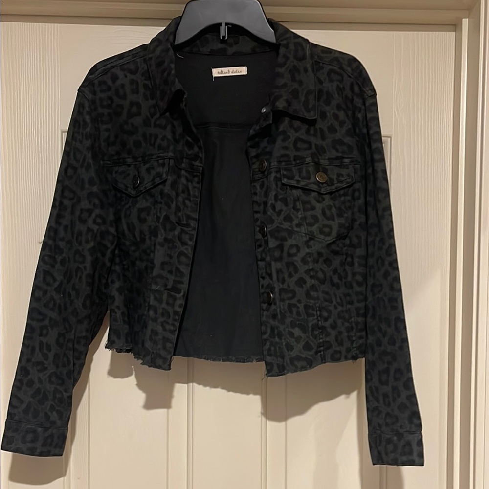Altar'd State Black Cropped Jean Jacket